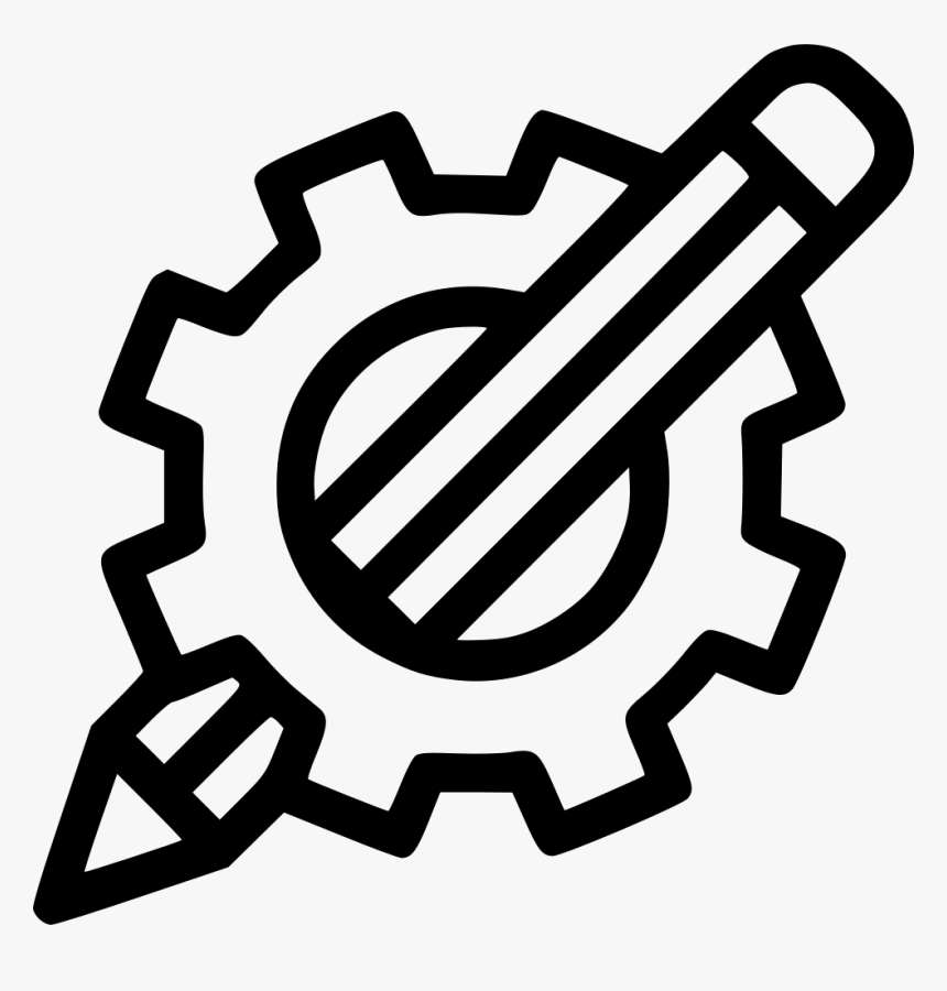 Drawing Pencil Geometry Gear Design Svg Icon, HD Png Download