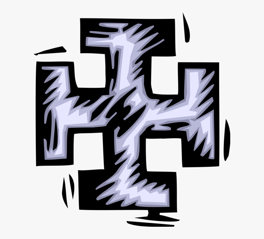 Vector Illustration Of Cross Or Crutch Potent Heraldic, HD Png Download
