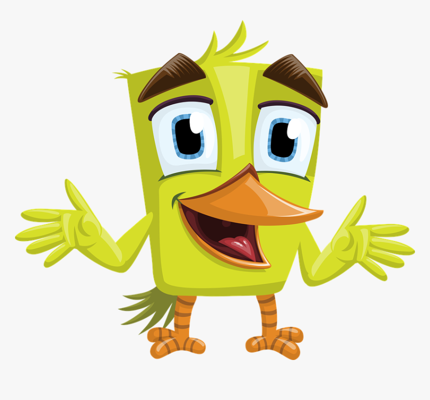 Bird, Green, Charming, Beak, Big Beak, Eyes, Hello, HD Png Download