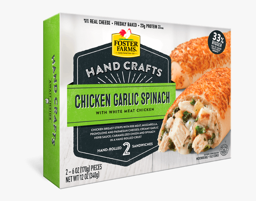 Chicken Garlic Spinach Hand Crafts Sandwich, HD Png Download