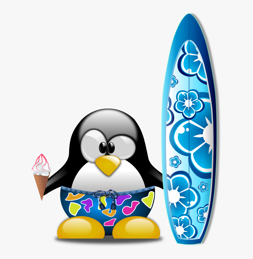 Tux The Surfer, HD Png Download