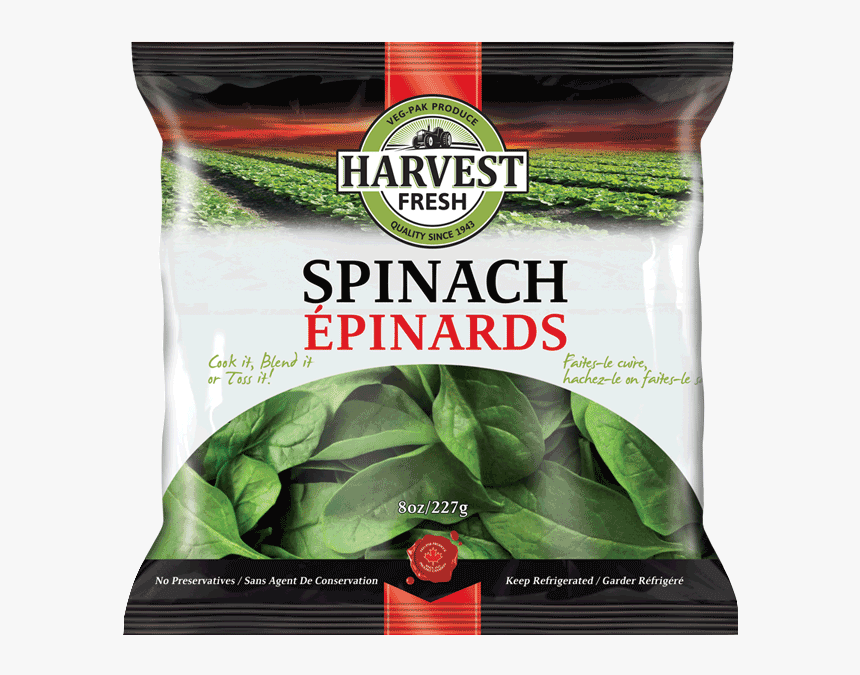 Harvest Fresh Bagged Spinach, HD Png Download