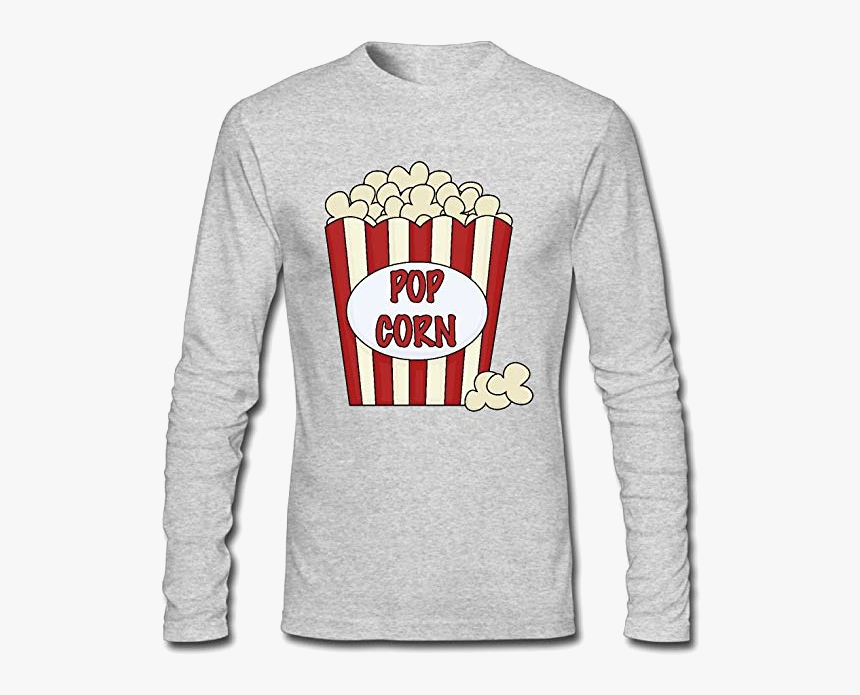 Popcorn Lsnqcpm Mens Clipart Long-sleeve Cotton Tee, HD Png Download