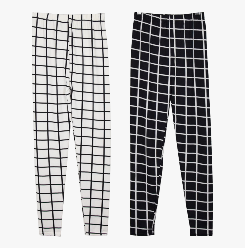 Image Of Black & White Grid Leggings, HD Png Download