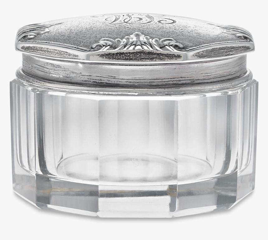 Cut Glass And Sterling Silver Cosmetics Jar, HD Png Download