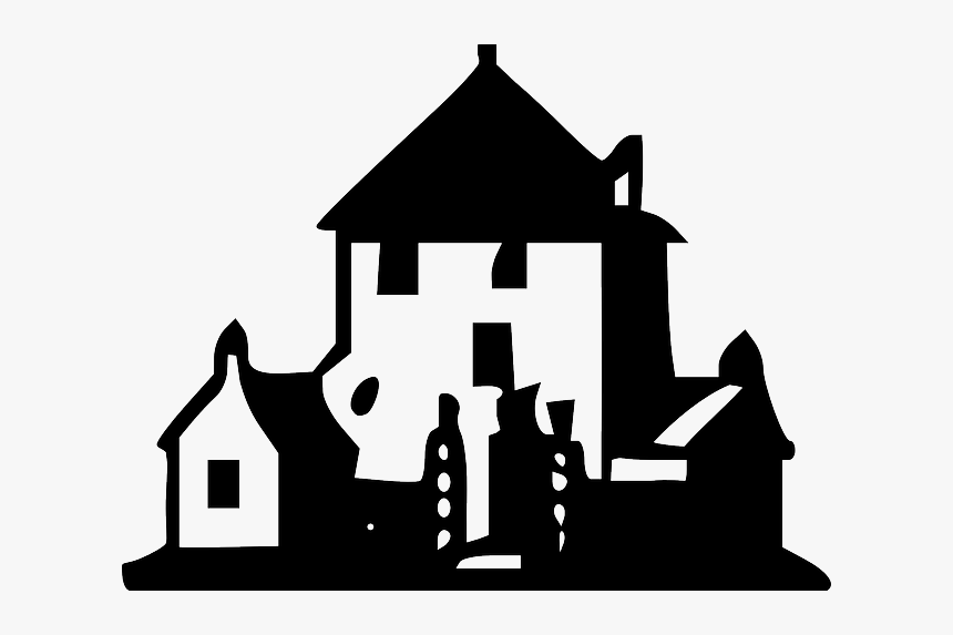 Building, House, Outline, Houses, Dark, Estate, Real, HD Png Download