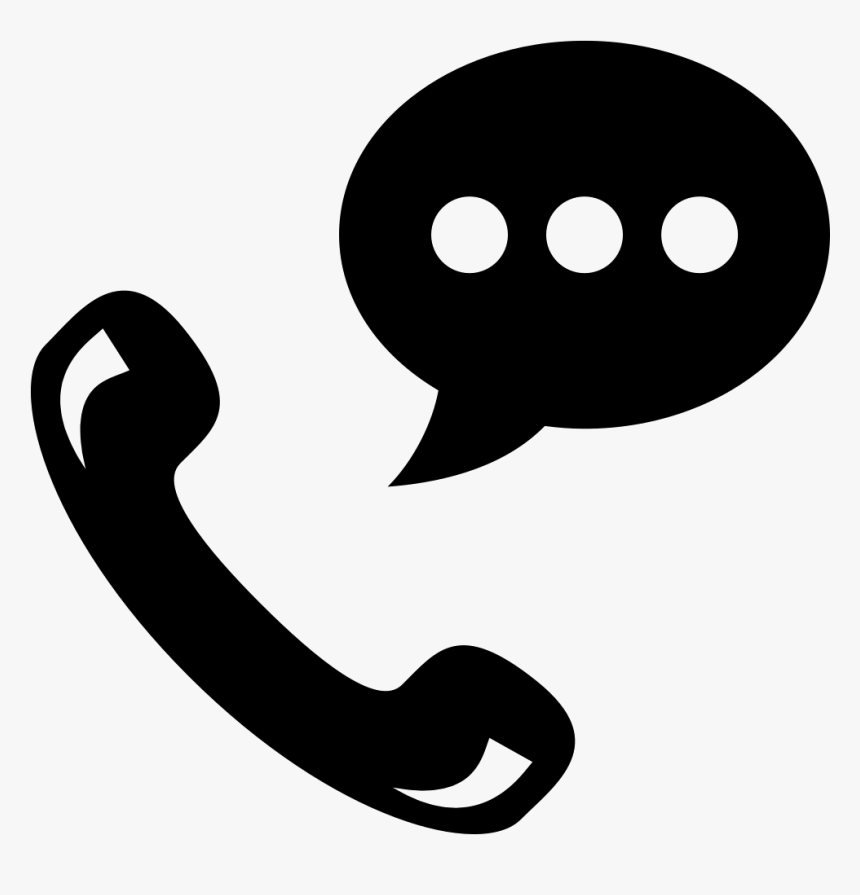 Talking By Phone Auricular Symbol With Speech Bubble, HD Png Download