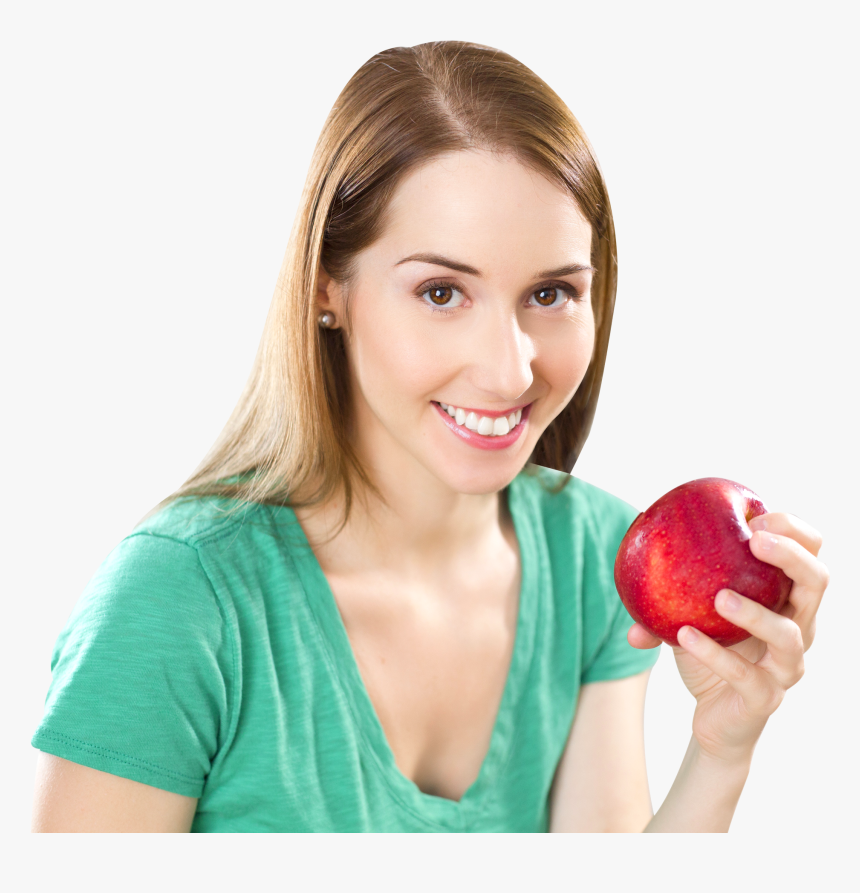 Woman With Apple Png Image, Transparent Png
