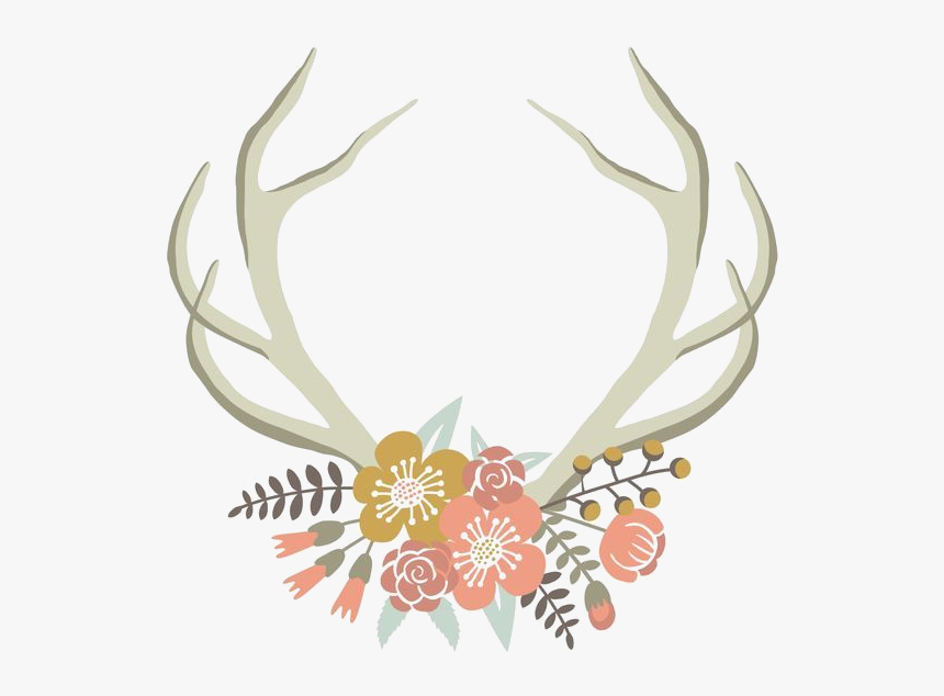 Floral Antler Clip Art , Transparent Cartoons, HD Png Download