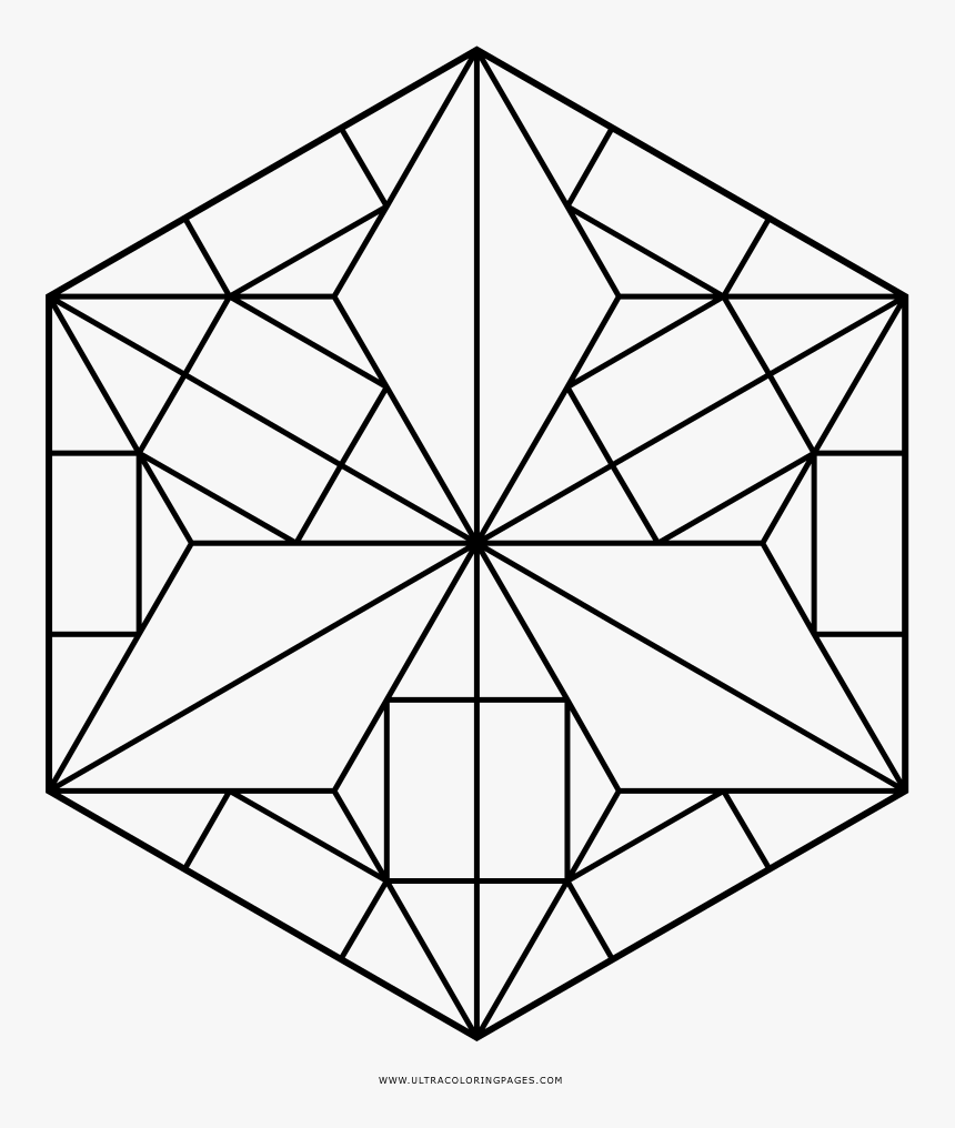Hexagon Pattern Coloring Page, HD Png Download