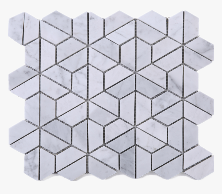 Hexagon Carrara Marble Mesh Mounted Mosaic Tile, HD Png Download