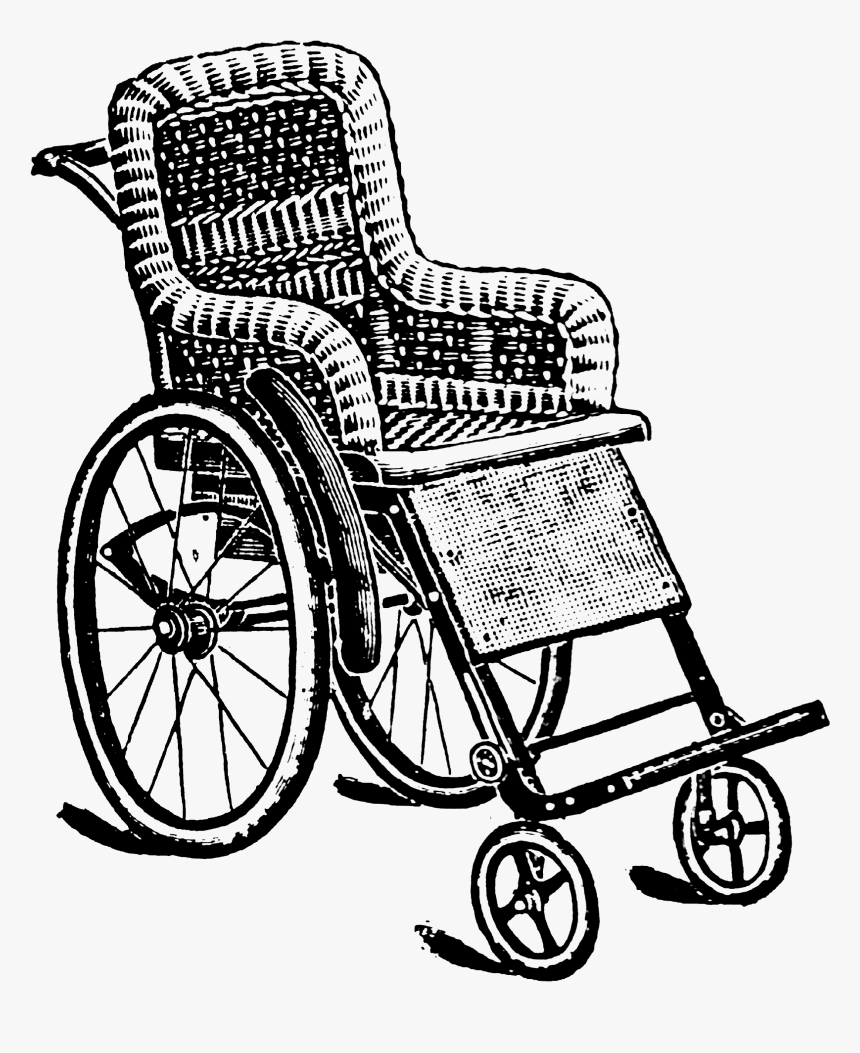 0724 Wheelchair Victorian Era Free Vintage Clip Art, HD Png Download