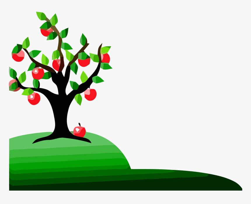 Black And White Apple Tree Clipart Apple Tree On A, HD Png Download