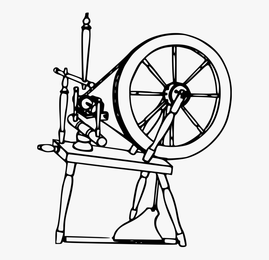 Spinning Wheel Drawing Yarn Fiber Art, HD Png Download