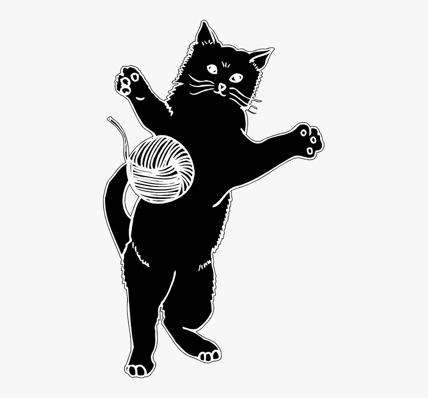 Kitten Playing With Yarn Png, Transparent Png