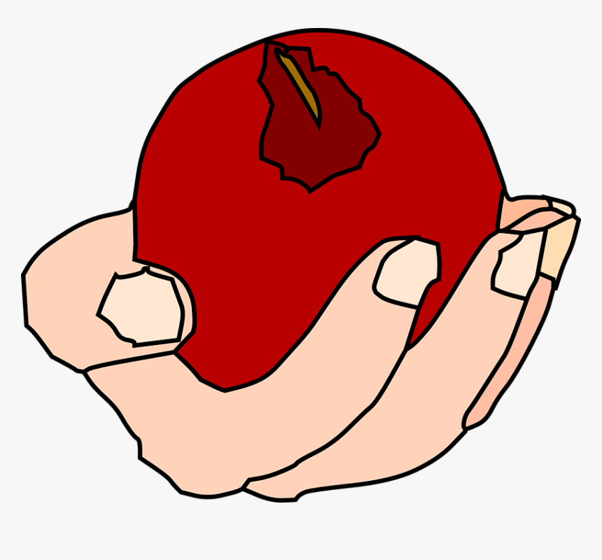Red Apple Cliparts 29, Buy Clip Art - Hand Holding Fruuit Transparent, HD Png Download