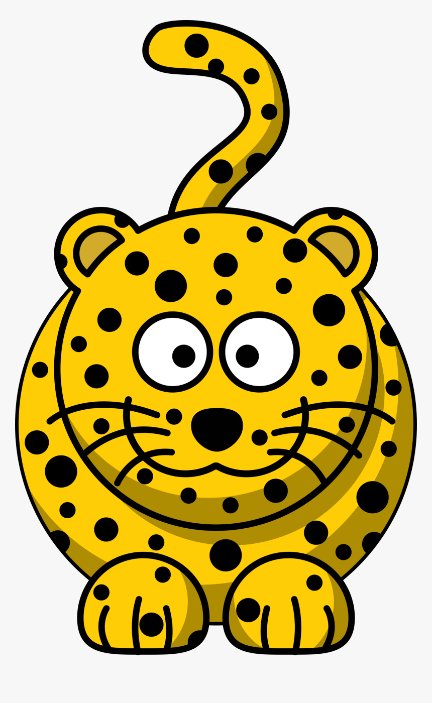 Clipart - Simple Cartoon Leopard, HD Png Download