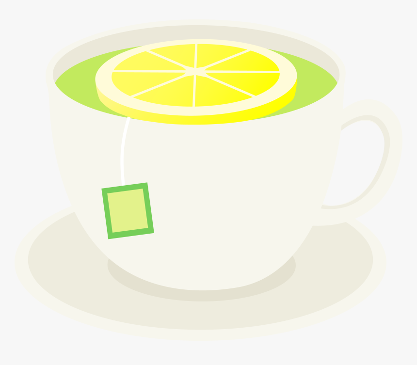 Green Tea With Lemon Slice - Tea With Lemon Clipart, HD Png Download