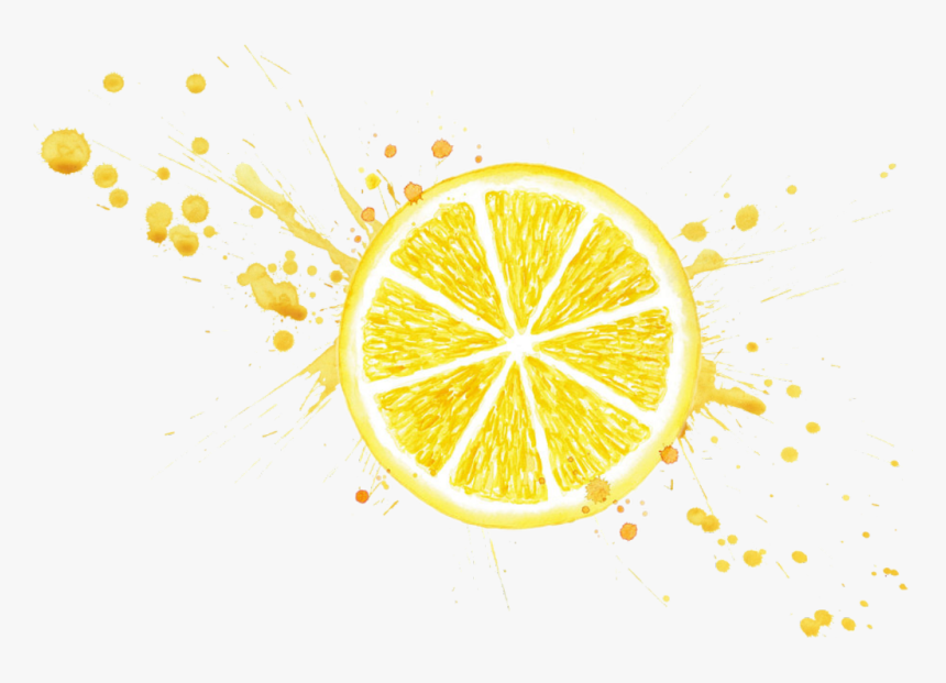 #lemonslice #lemon #lemonade #lemons #yellow #citrus - Splatter Gold Splash Png, Transparent Png