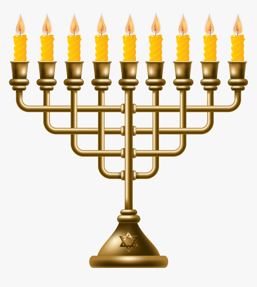 Golden Menorah Png Clip Art, Transparent Png