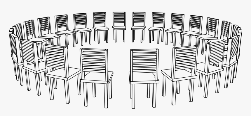 Angle,symmetry,furniture - Circle Of Chairs Drawing, HD Png Download