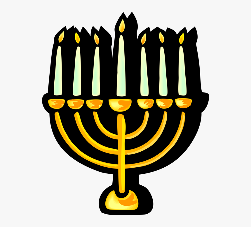 Vector Illustration Of Jewish Chanukah Hanukkah Menorah - Jewish Faith, HD Png Download