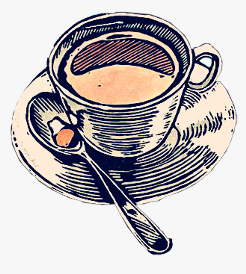 #cup #mug #spoon #saucer #tea #coffee #latte #cappuccino - Cappuccino Cup With Spoon And Coffee Png, Transparent Png