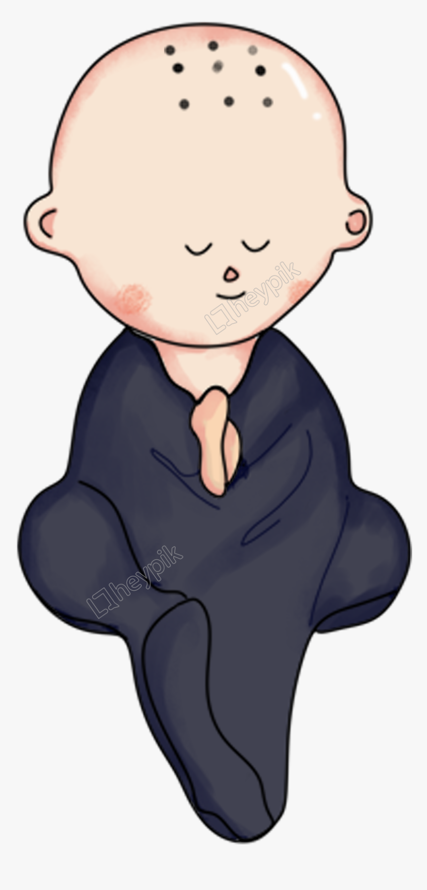 Cute Buddha Png - Monk Kid Png, Transparent Png