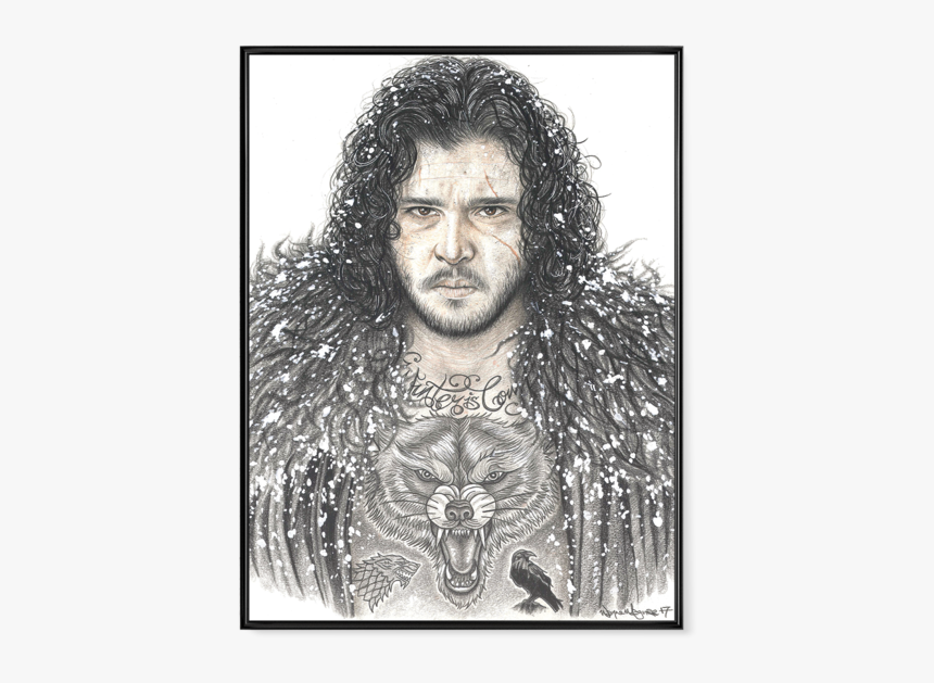 Inked - Jon Snow - Poster - Jon Snow Drawing, HD Png Download