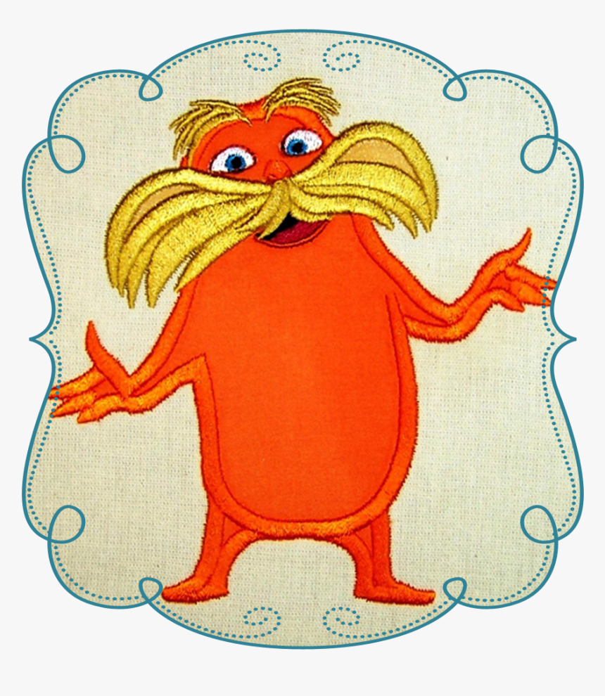 Transparent Lorax Png - Lorax Applique Design, Png Download
