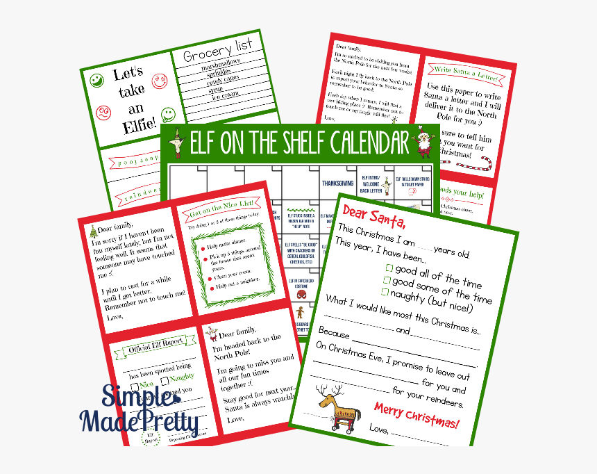 Elf On The Shelf Ideas, Elf On The Shelf Calendar And - Brochure, HD Png Download