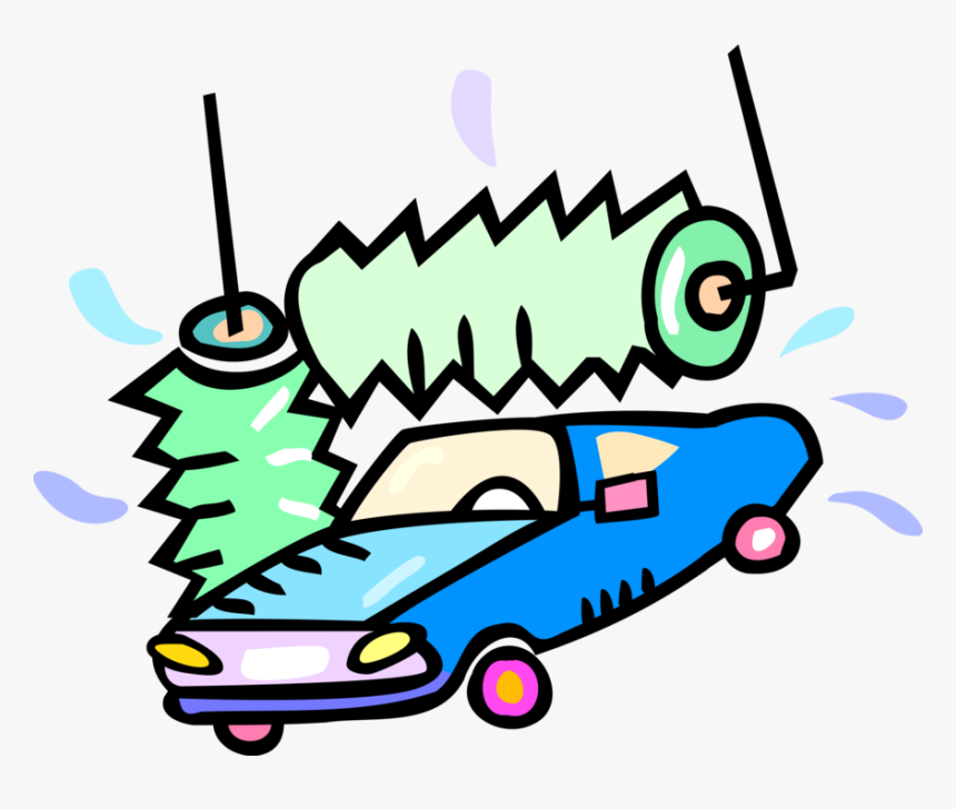 Vector Illustration Of Car Wash Or Carwash Auto Wash - Waschanlage Clipart, HD Png Download