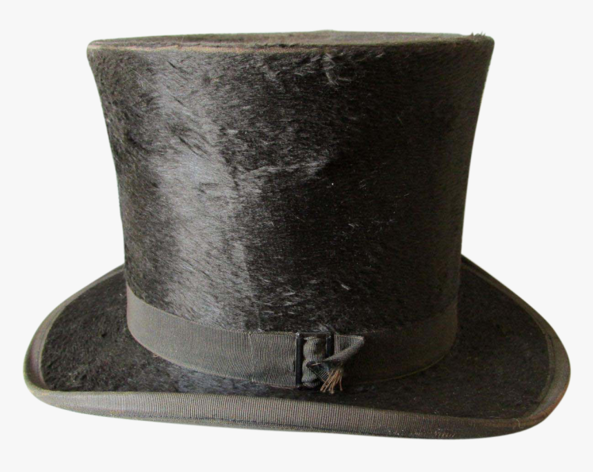 Antique C1870s Gentleman S Top Hat, Silk Plush Millinery, - Saucer, HD Png Download