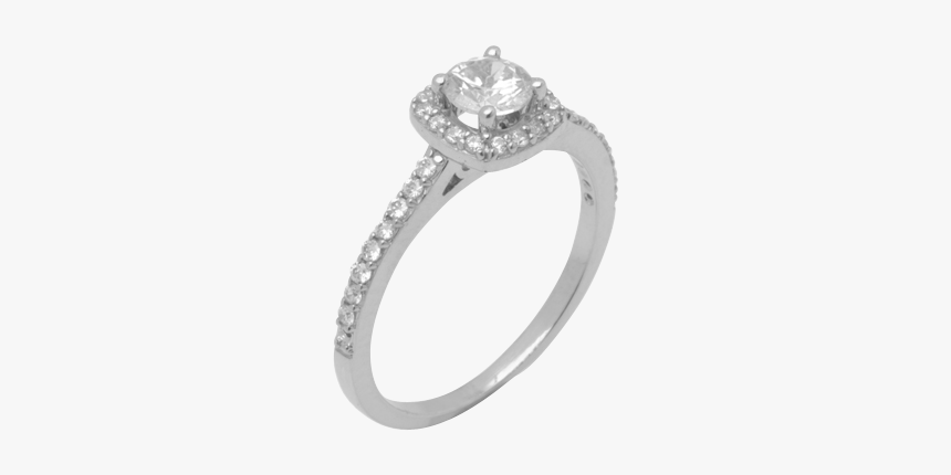 14k White Gold Diamond Ring D2155 - Engagement Ring, HD Png Download