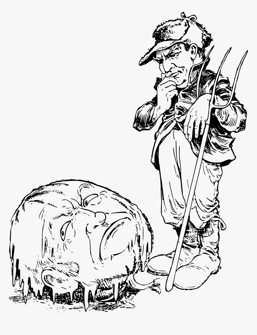 Small Farmer Drawing, HD Png Download