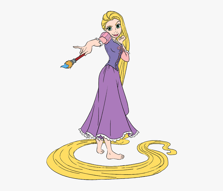 Paintbrush Rapunzel Painting Rapunzel Rapunzel With - Rapunzel With Paint Brush, HD Png Download