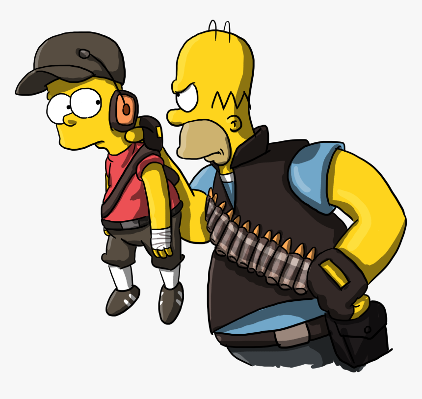 Team Fortress 2 Bart Simpson Maggie Simpson Homer Simpson - Simpsons Team Fortress 2, HD Png Download