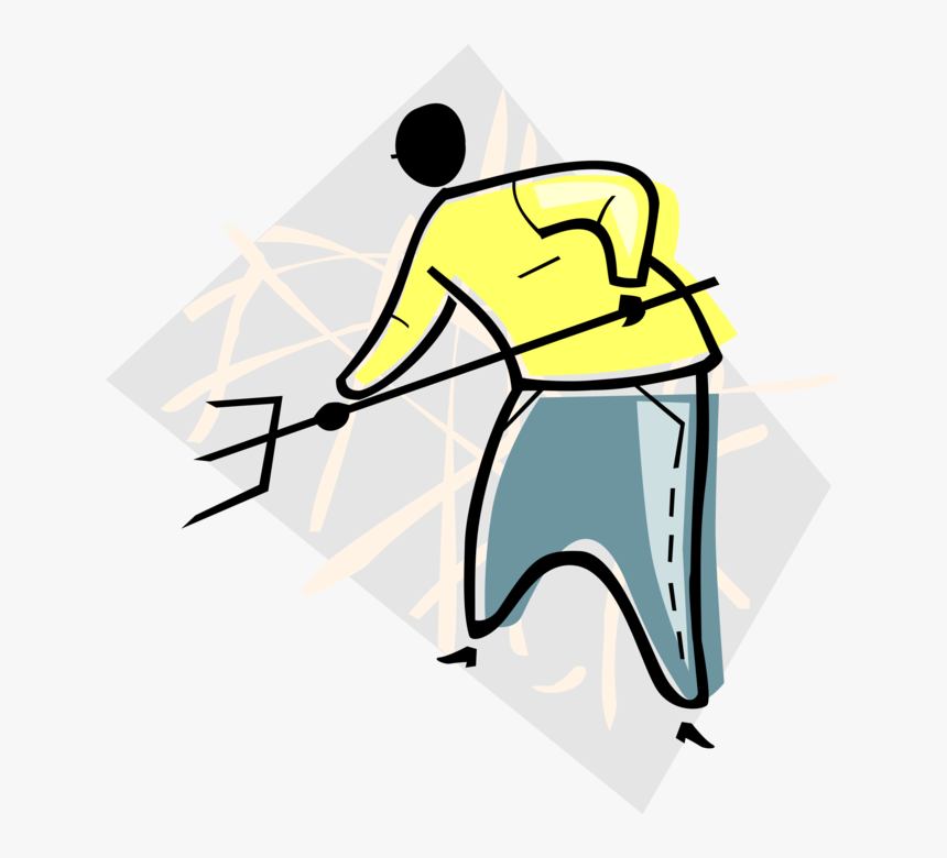 Clip Art Farmer With Pitchfork, HD Png Download