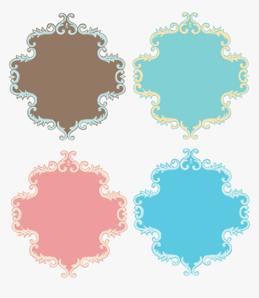 Vintage Ornate Scroll Border Illustration - Ornate Vintage Scroll Borders, HD Png Download