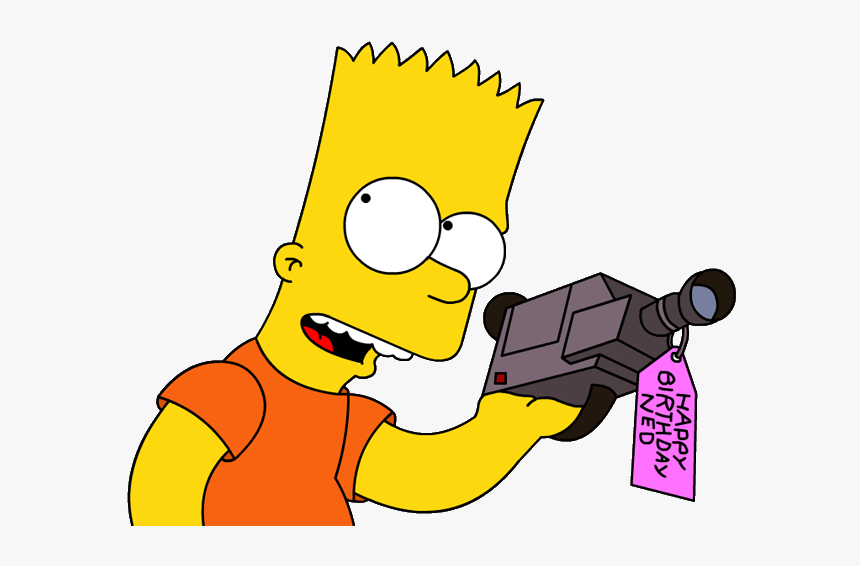 Bart Simpson Holding A Camera, HD Png Download