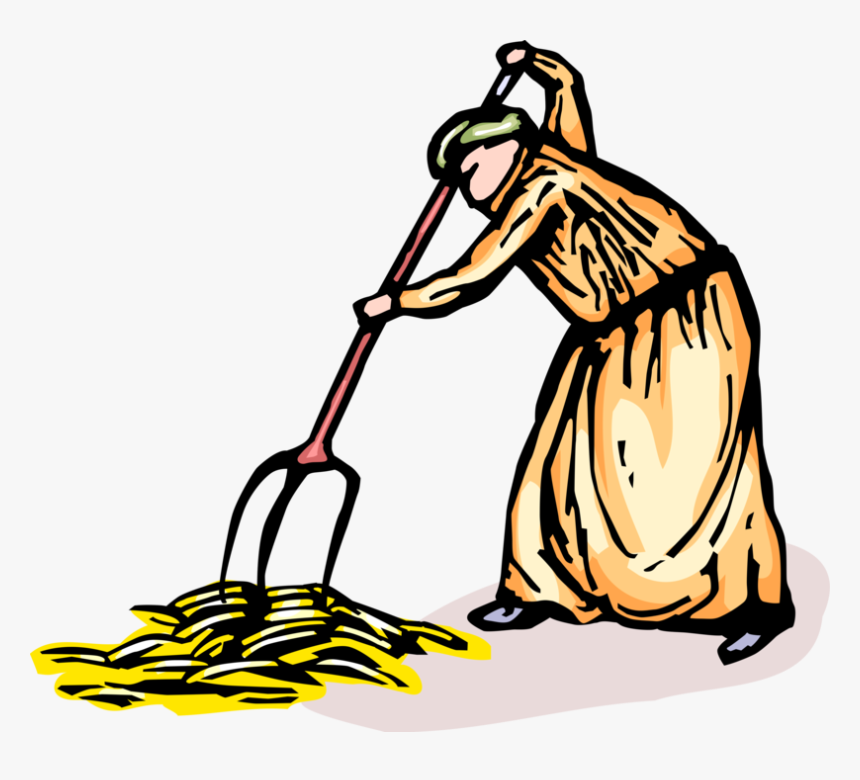 Vector Illustration Of Farmer Gathers Wheat Grain Harvest - Illustration, HD Png Download