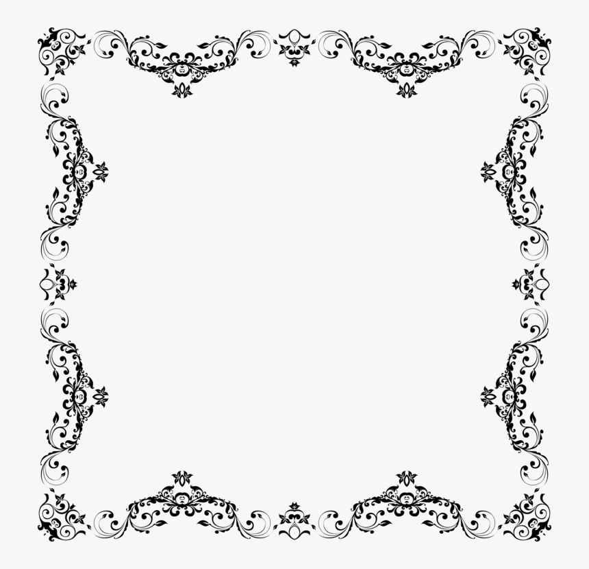Picture Frame,line Art,symmetry - Transparent Circle Border Black, HD Png Download