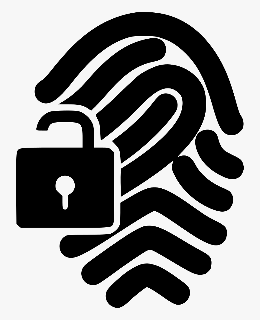 Lock Svg Png Icon - Logo Fingerprint, Transparent Png