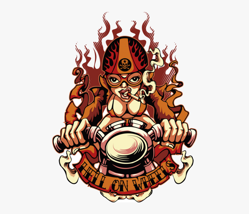 Ride Hard Girl Png Image Free Download Searchpng - Biker Girl Design, Transparent Png