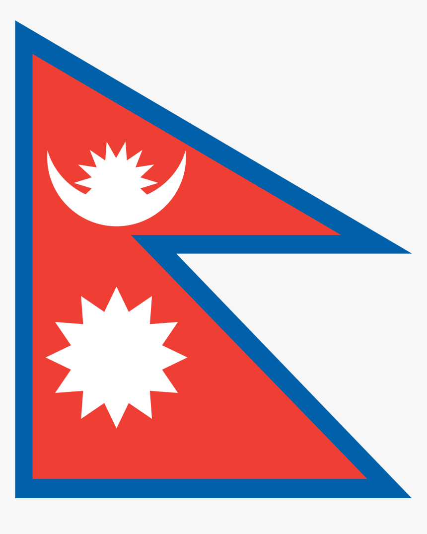 Clip Art Nepal Svg - Blue Flag With Red And White, HD Png Download