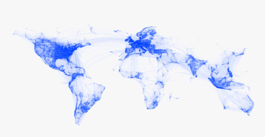 World Map Png Image - Facebook Friendship Map, Transparent Png