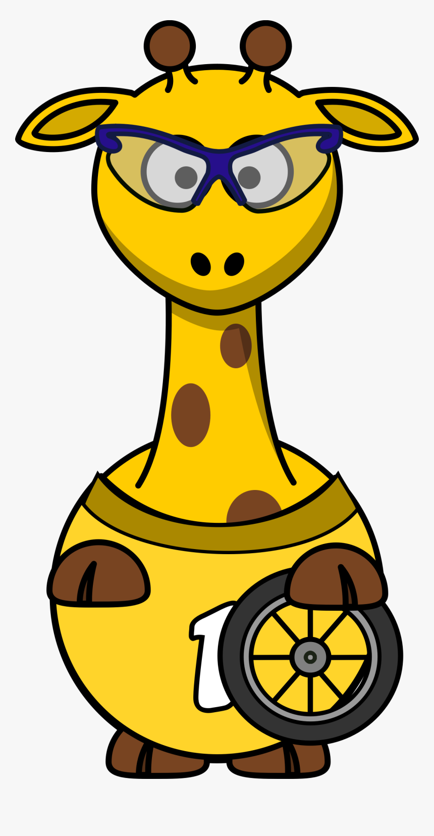 Giraffe Cyclist Clip Arts - Cartoon Animals Clipart, HD Png Download