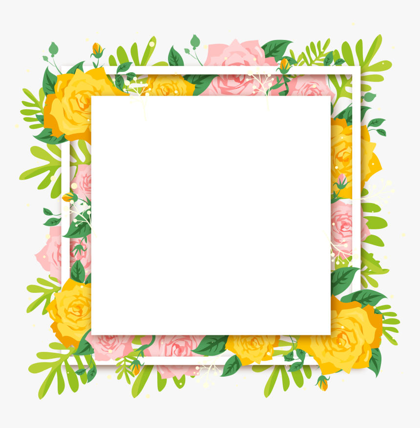 Beautiful Summer Flower Decoration Euclidean Vector - Picture Frame, HD Png Download