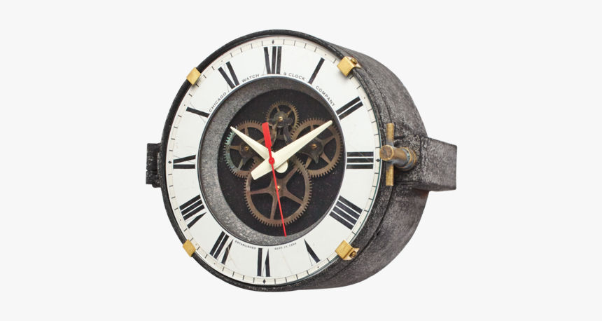 Chicago Factory Wall Clock Side Web 600x - Wall Clock Vintage, HD Png Download
