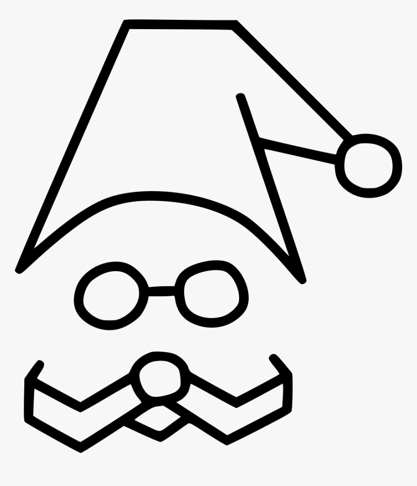 Santa Claus Xmas Cap - Line Art, HD Png Download